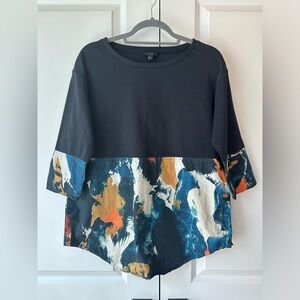 COS Women’s Navy Blue Mixed Media Tunic (Size S)